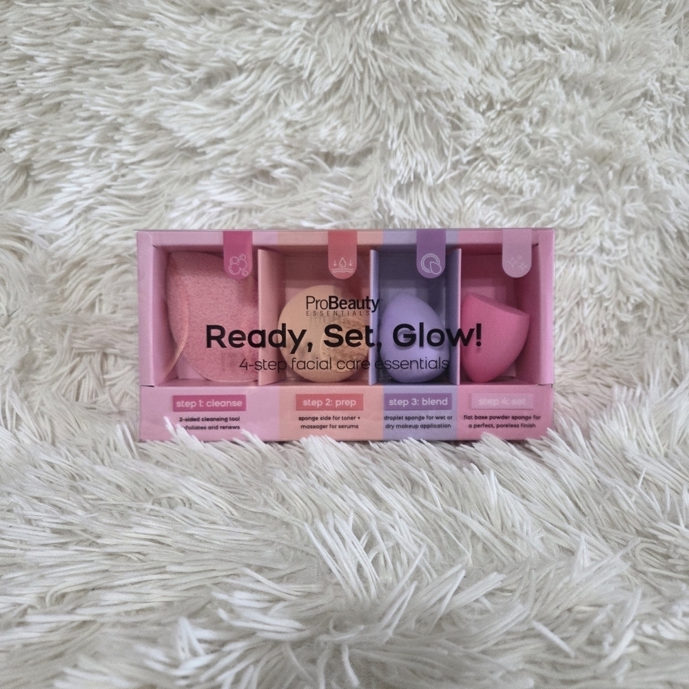 ProBeauty Essentials Ready, Set, Glow! 4 Step Facial Care Essentials Sponges